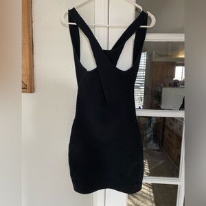 Abercrombie & Fitch scuba Cross Back Elevated Knit Mini Dress black size XS‎
